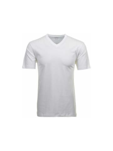 Ragman V-Kragen T-Shirt in weiß