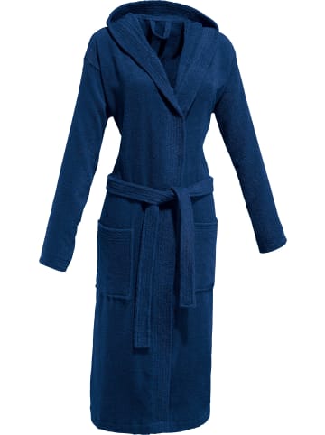 REDBEST Frottier Unisex-Bademantel mit Kapuze Chicago in dunkelblau