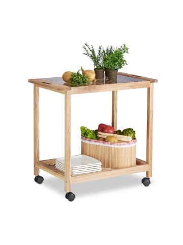 relaxdays Küchenwagen in Natur - (B)66 x (H)62 x (T)38 cm