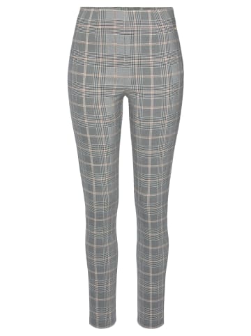 LASCANA Highwaist Leggings in grau braun kariert