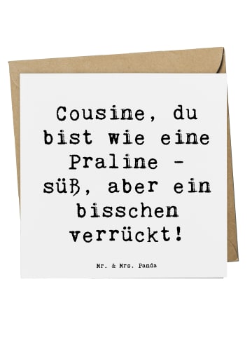 Mr. & Mrs. Panda Deluxe Karte Spruch Cousine Praline mit Spruch in Weiß