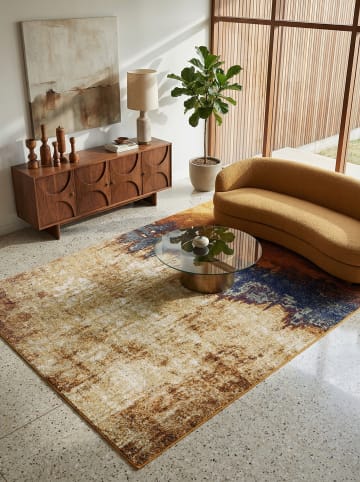 KADIMA DESIGN Teppich Velours, Modernes Muster, Wohnbereich, Pflegeleicht