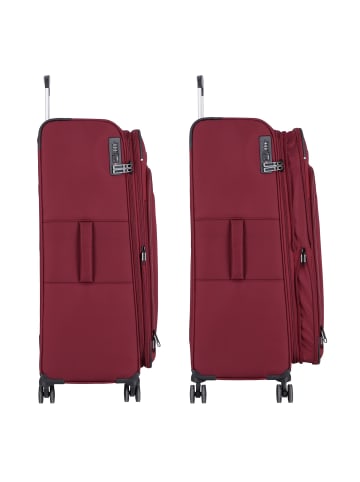 D&N Travel Line 9504 4 Rollen Trolley L 76 cm mit Dehnfalte dark red