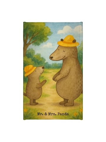 Mr. & Mrs. Panda Handtuch Bären mit Hut Design ohne Spruch in Weiß