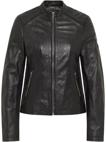 Carlo Colucci Lederjacke Antonia in Schwarz