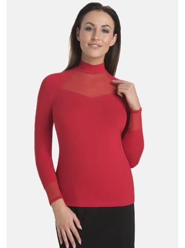 Teyli Langarm-Rollkragenpullover aus Viskose für Frauen Mila in rot