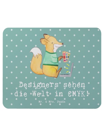 Mr. & Mrs. Panda Mauspad CMYK Designer mit Spruch in Meeresbrise