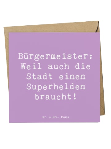 Mr. & Mrs. Panda Einladungskarte Spruch Bürgermeister Superheld ... in Lavendeltraum