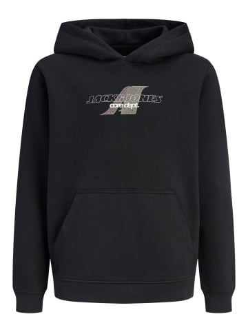 JACK & JONES Junior Hoodie JCOTIER FRONT PRINT SWEAT HOOD JNR in black