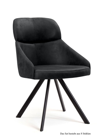 58 aufm Kessel ESSZIMMERSTUHL (8er-Set) Denni 52x82x63 Schwarz/Anthrazit