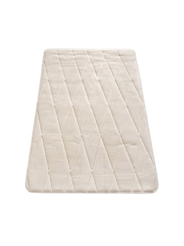 KADIMA DESIGN Waschbarer Teppich Badezimmer waschmaschinenwaschbar Geometrisch in Creme