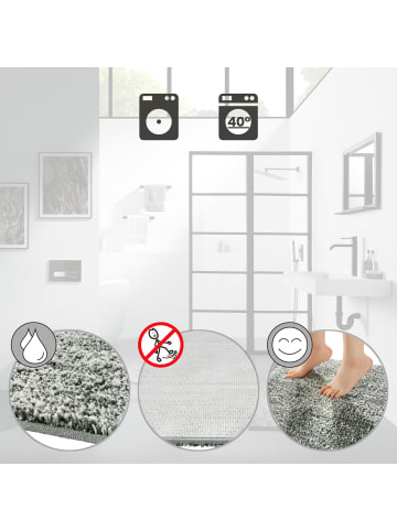 REDBEST Duschvorlage halbrund Frisco in anthrazit-hellgrau