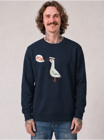 wat? Apparel Sweatshirt Moin Seagull in Dunkelblau