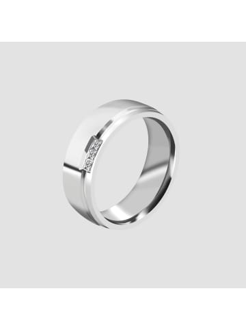 Adeliás Damen Ring aus Edelstahl mit Zirkonia in silber