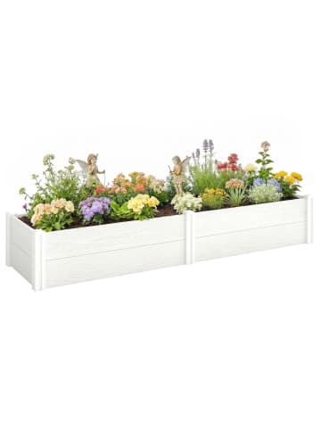 Outsunny Hochbeet in Weiß 197L x 54B x 33H cm