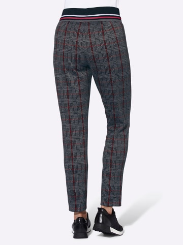 WITT WEIDEN Jersey-Hose in steingrau-rot-kariert