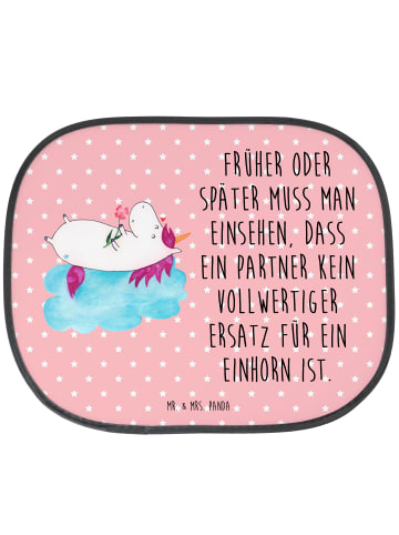 Mr. & Mrs. Panda Sonnenblende Auto Einhorn Verliebt mit Spruch in Rot Pastell