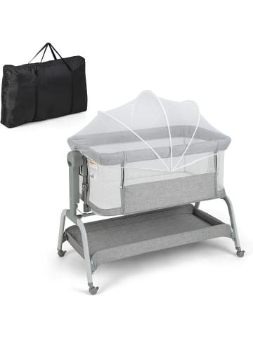 COSTWAY 4 in 1 Babywiege in Grau