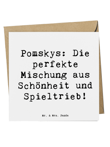 Mr. & Mrs. Panda Deluxe Karte Spruch Pomsky Perfektion mit Spruch in Weiß