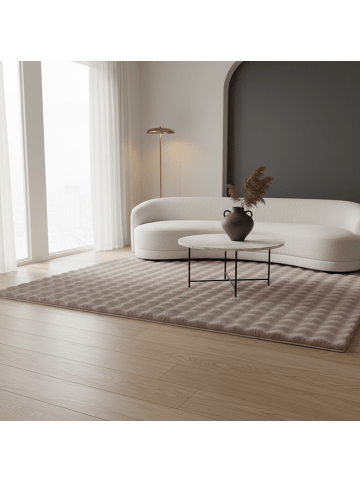 KADIMA DESIGN Teppich Hochflor Waschbar Einfarbig ALBA Strapazierfähig OEKO-TEX in Beige