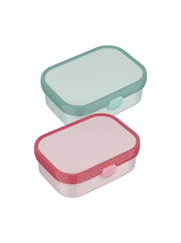 Mepal 2er Set Brotdosen mit Einsatz & Gabel Campus 700 ml in Cool Pink & Cool Mint