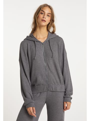IZIA Damen Kapuzensweatjacke in Anthrazit