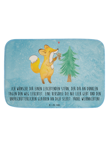 Mr. & Mrs. Panda Badläufer Fuchs Weihnachtsbaum mit Spruch in Eisblau