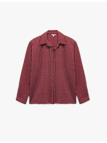 KOTON SHIRTS LS in Bordo Gestreift