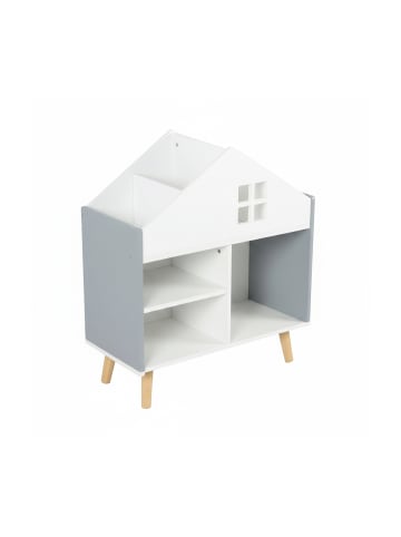 relaxdays Kinderregal in Weiß/ Grau - (B) 60 x (H) 65,7 x (T) 30 cm