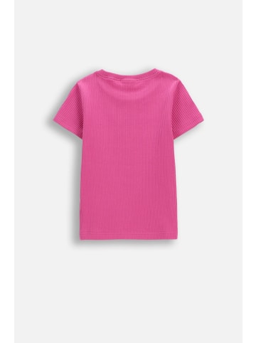 Coccodrillo Geripptes T-Shirt mit kurzen Ärmeln in rosa