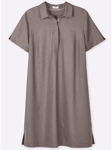 sheego Leinenkleid in dunkeltaupe