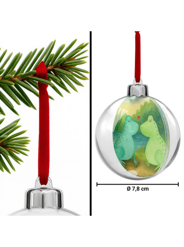 Mr. & Mrs. Panda Weihnachtskugel Frosch Liebe Design ohne Spruch in Weiß