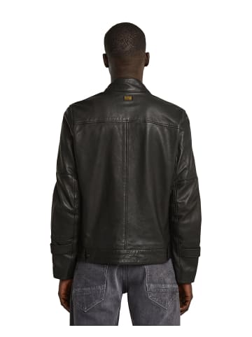 G-Star Raw Biker Leather Jacke dk black