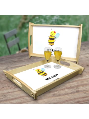 Mr. & Mrs. Panda Tablett Biene Happy mit Spruch in Weiß
