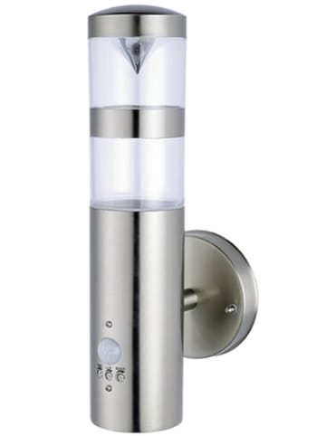 Licht-Erlebnisse Außen Wandlampe EEK G (B)7.6 x (H)33 cm in Edelstahl