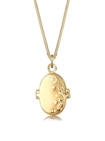 Elli Halskette 925 Sterling Silber Medaillon, Ornament in Gold