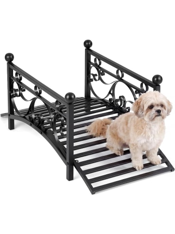 COSTWAY Gartenbrücke Metal 101,5 cm in Schwarz