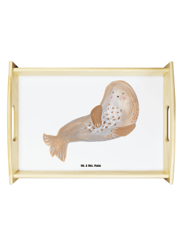 Mr. & Mrs. Panda Tablett Robbe Lachen ohne Spruch in Weiß