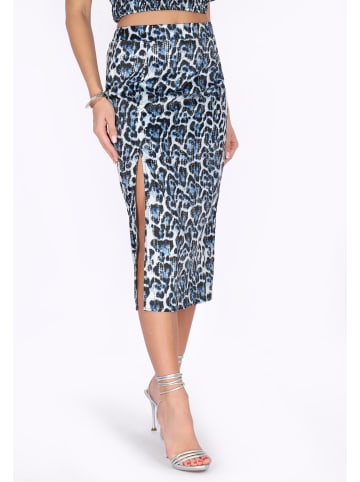 faina Women Skirt in blue multicolor leo