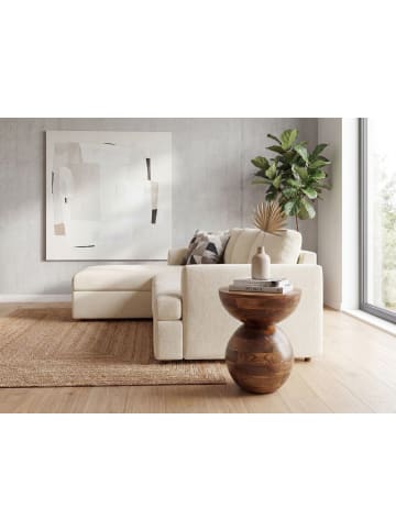 FineBuy Beistelltisch in Braun / Mango / 35x35x42