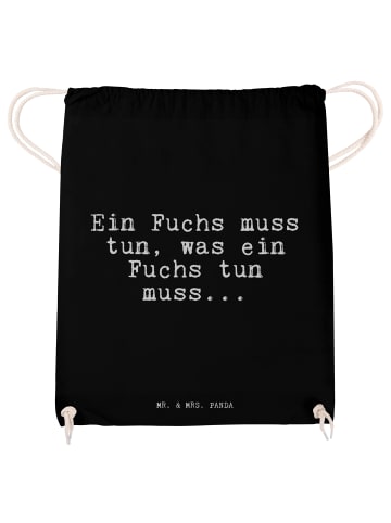 Mr. & Mrs. Panda Sportbeutel Ein Fuchs muss tun,... mit Spruch in Schwarz