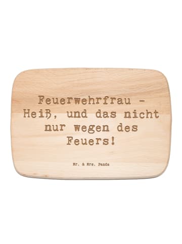 Mr. & Mrs. Panda Schneidebrett Spruch Feuerwehrfrau Heiß mit Spruch in Transparent