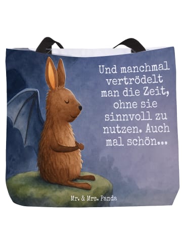 Mr. & Mrs. Panda Shopper Fledermaus Sitzen Design mit Spruch in Weiß