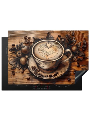 KitchenYeah Herdabdeckplatte Kaffee Induktionskochfeldschutz, Kochfeldschutzmatte