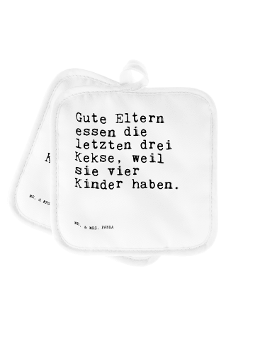 Mr. & Mrs. Panda Topfuntersetzer Gute Eltern essen die... mit Sp... in Weiß