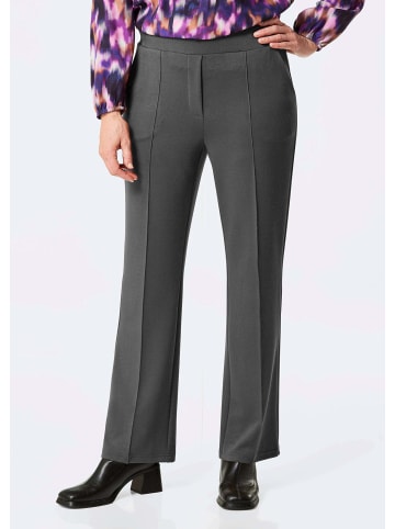 GOLDNER Jerseyhose Weite Stoffhose VERA mit Biesen in grau / melange