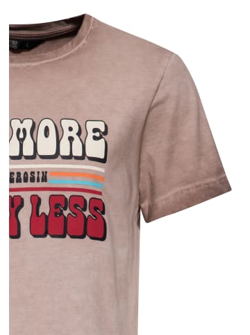 King Kerosin King Kerosin Print T-Shirt Ride More Worry Less in hellbraun