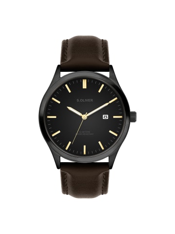 s.Oliver Armbanduhr Classic Round in schwarz