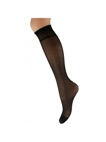 COFI 1453 Damen 2er Pack Kniestrümpfe Elegante Lycra-Kniesocken mit 60 DEN in Schwarz