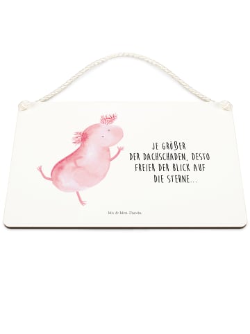 Mr. & Mrs. Panda Schild Axolotl Tanzen mit Spruch in Weiß